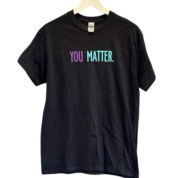 You Matter Tee Shirt Black Teacher Social Worker Size Medium Purple Blue Print - Picture 1 of 5